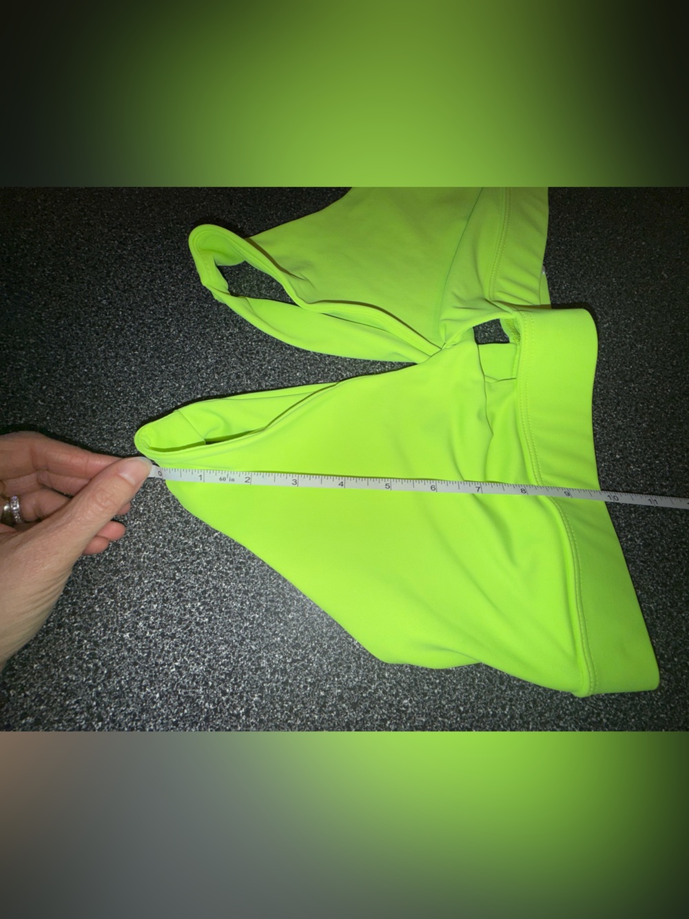 Tiger Friday NWT!! Neon Green V-Neck Cross Bea Top Size Adult Large - Picture 6 of 6